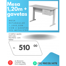 Mesa Retangular 1200x 600x740mm 15mm