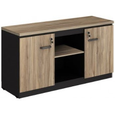 Armário Credenza Yaris C/ Portas de Abrir -1350x450x725MM Calvi/Preto